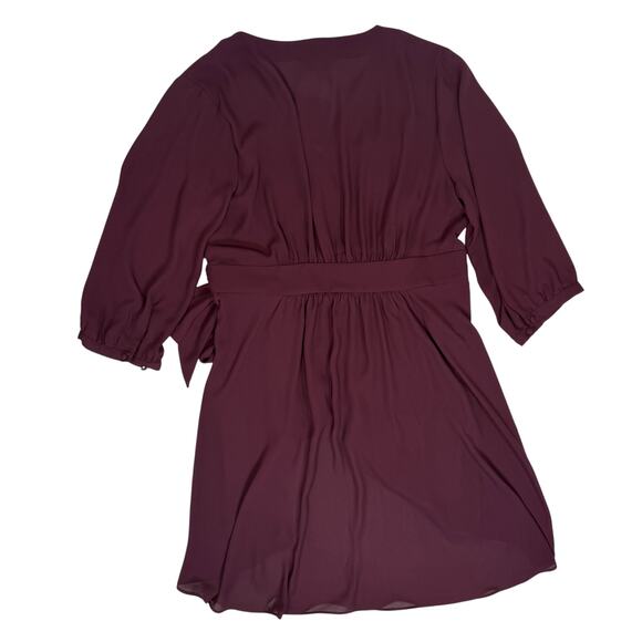 Torrid Burgundy Ruffle Wrap Tunic Top 1X NWT Layered Hem Holiday Party - Picture 4 of 6